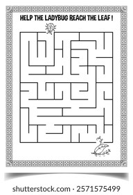 Maze puzzle worksheet for children