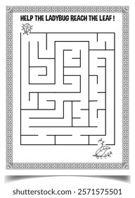 Maze puzzle worksheet for children