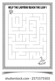 Maze puzzle worksheet for children