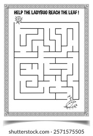 Maze puzzle worksheet for children