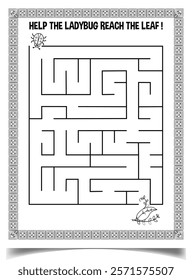 Maze puzzle worksheet for children