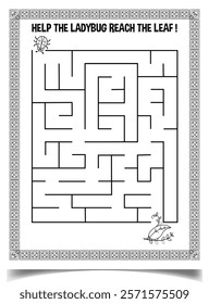 Maze puzzle worksheet for children