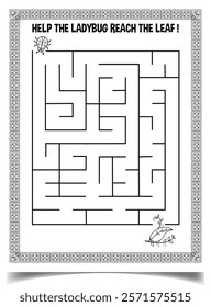 Maze puzzle worksheet for children