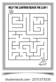 Maze puzzle worksheet for children