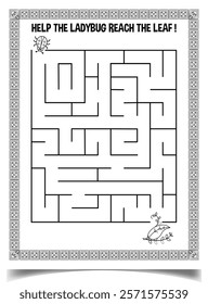 Maze puzzle worksheet for children