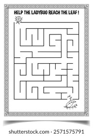 Maze puzzle worksheet for children