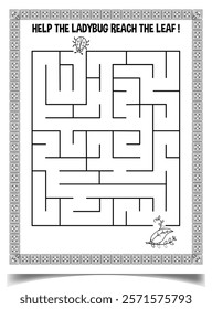 Maze puzzle worksheet for children