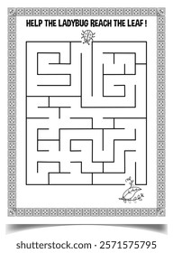 Maze puzzle worksheet for children