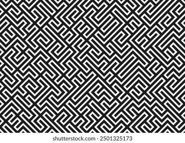 Maze seamless pattern. Abstract mosaic texture. Vector illustration.