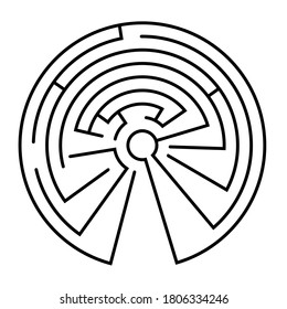 Maze in the shape of a circle - vector