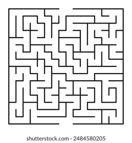 Maze shape design element. There is one entrance and exit and one correct path, but many paths lead to dead ends.