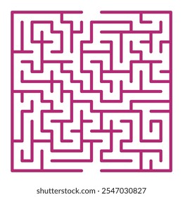 Maze shape design element. There is one entrance and exit and one correct path, but many paths lead to dead ends