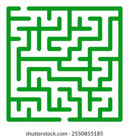 Maze shape design element. There is one entrance and exit and one correct path, but many paths lead to dead ends