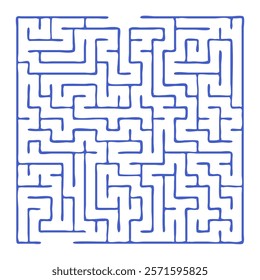 Maze shape design element. There is one entrance and exit and one correct path, but many paths lead to dead ends