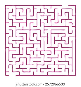 Maze shape design element. There is one entrance and exit and one correct path, but many paths lead to dead ends