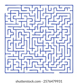 Maze shape design element. There is one entrance and exit and one correct path, but many paths lead to dead ends