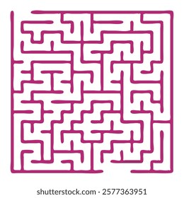 Maze shape design element. There is one entrance and exit and one correct path, but many paths lead to dead ends