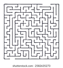 Maze shape design element. There is one entrance and exit and one correct path, but many paths lead to dead ends