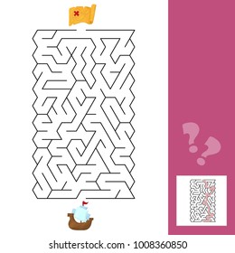 Maze. The ship - Children s game labyrinth. Kids puzzle with answer