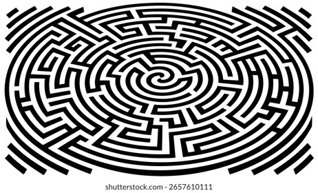 Maze is shown in black and white