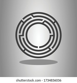 Maze simple icon with shadow. Flat desing