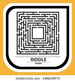 Maze square icon. Puzzle for children - maze game