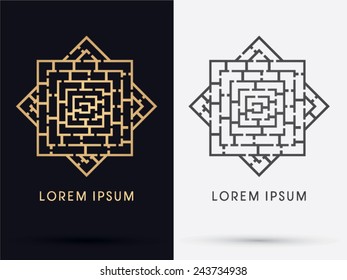 Maze, Square, logo, symbol, icon, graphic, vector .