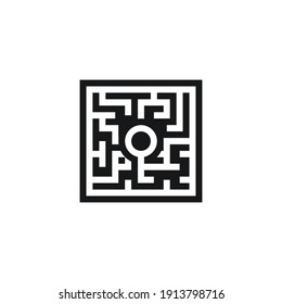 maze square vector icon design