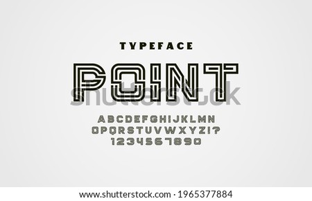 Maze style font design, labyrinth alphabet, letters and numbers. Outline text style effect Premium Vector.