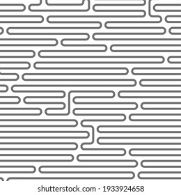 Maze style horizontal pattern - rounded lines labyrinth background, vector