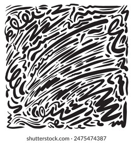 Maze with swirled and curved lines. abstract background with chaotic random waves, lines, dashes and curls. Freehand 