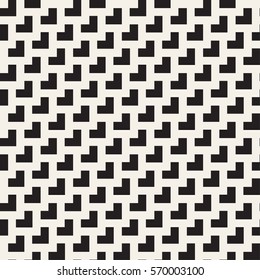 Maze Tangled Lines Contemporary Graphic. Abstract Geometric Background Design. Vector Seamless Black and White Pattern.