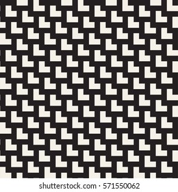 Maze Tangled Lines Contemporary Graphic. Abstract Geometric Background Design. Vector Seamless Black and White Pattern.