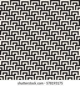 Maze Tangled Lines Contemporary Graphic. Abstract Geometric Background Design. Vector Seamless Black and White Pattern.