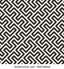 Maze Tangled Lines Contemporary Graphic. Abstract Geometric Background Design. Vector Seamless Pattern.