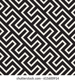 Maze Tangled Lines Contemporary Graphic. Abstract Geometric Background Design. Vector Seamless Pattern.