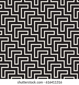 Maze Tangled Lines Contemporary Graphic. Abstract Geometric Background Design. Vector Seamless Pattern.