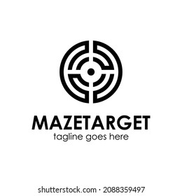 Diseño de plantilla de logotipo de destino de Maze 