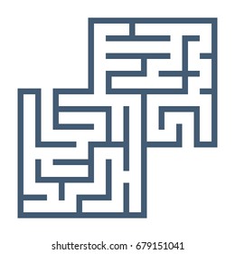 Maze template isolated on white background, vector illustration.