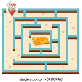 Maze-Vorlage mit Maus und Käsegrafik