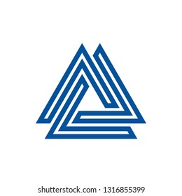 Maze triangle vector logo design template