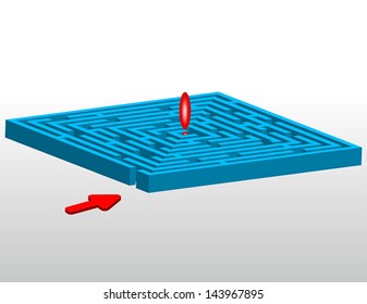 maze trick, ability to solve problems, vector illustration