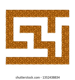 Maze underground. Game for kids. Puzzle for children. Cartoon style. Labyrinth conundrum. Color vector illustration. The development of logical and spatial thinking