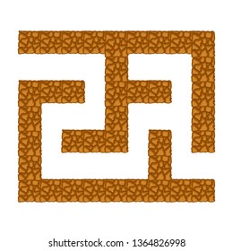 Maze underground. Game for kids. Puzzle for children. Cartoon style. Labyrinth conundrum. Color vector illustration. The development of logical and spatial thinking