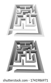 Ilustración de diseño vectorial de Maze aislada en fondo blanco