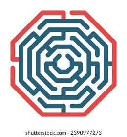 Maze Vector Glyph Two Color Icon For Personal And Commercial Use.
