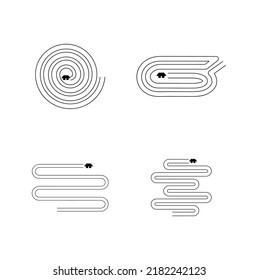 Maze vector illustration for children, set of 4 mazes.
