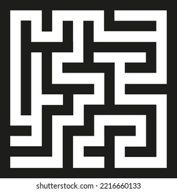 Maze vector illustration. Puzzle, and search for exits and solutions. Symbol of loss and discovery. Corridors of a labyrinth.