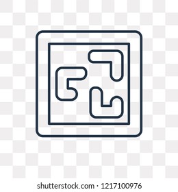 Maze vector outline icon isolated on transparent background, high quality linear Maze transparency concept can be used web and mobile