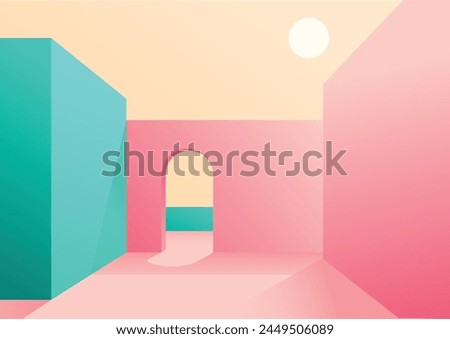 maze wall with tropical mood
